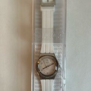 Swatch White and Silver Watch